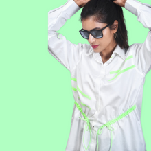 Load image into Gallery viewer, White Shirt with Green detailing
